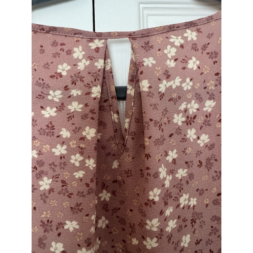 Pink Rose Short Sleeve Floral Pink /White Size L - Picture 6 of 12